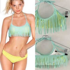 Victoria's Secret Pink Blue Fringe Bikini Top